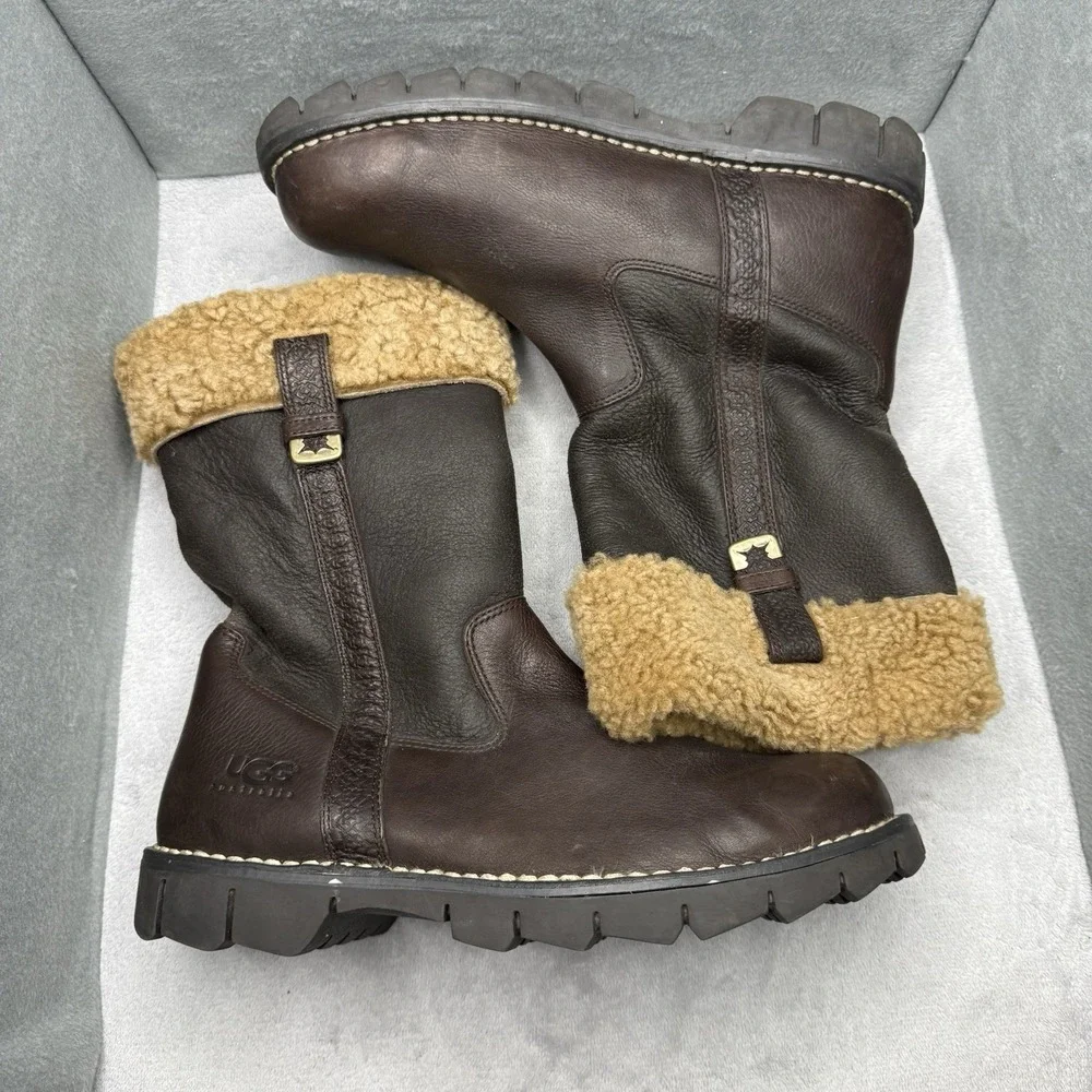 UGG Australia Arapahoe 5535 Men's 11 Brown Leather Shearling Winter Boots